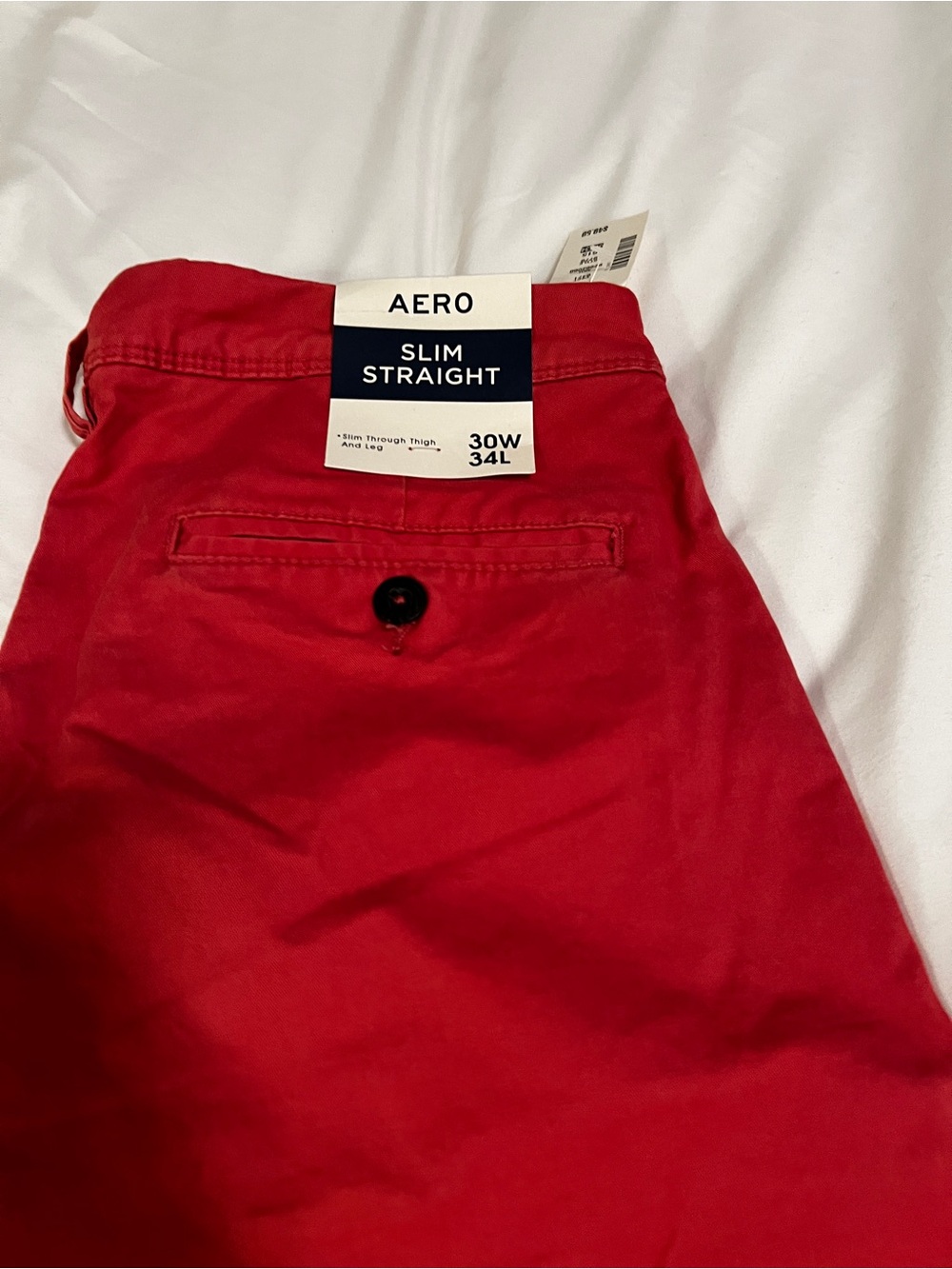 AERO Slim Straight Chinos - Nantucket Red 30x 34 NWT